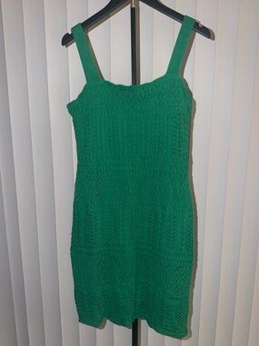 Taylor Green Crochet Mini Dress